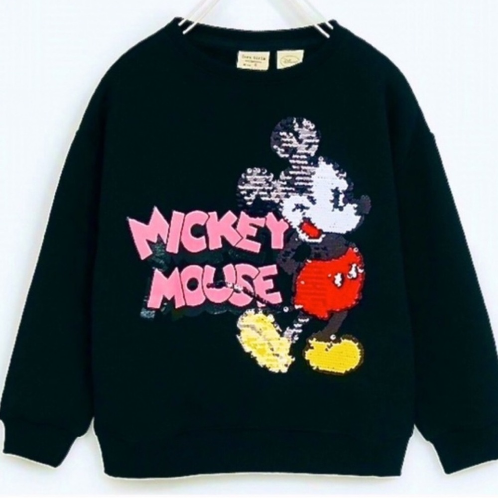 zara girls.sequin mickey sweatshirt